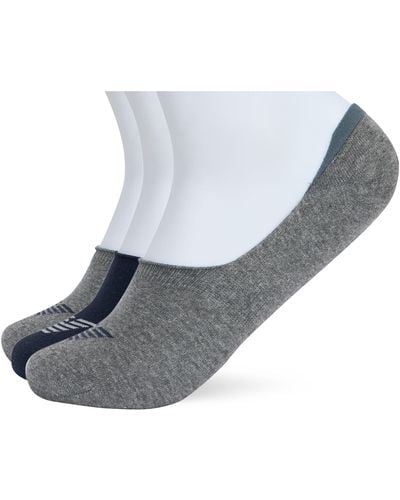 Emporio Armani , 3-pack Footie Socks, Marine/grey/grey, Large - Gray
