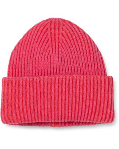 The Drop Bliss Two-tone Ribbed Beanie - Red