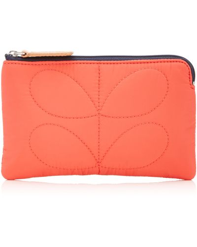 Orla Kiely Stem Quilted Nylon Cosmetic Bag - Red