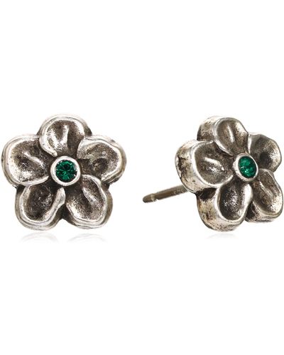 ALEX AND ANI A21ecuprs:buttercup Stud Earrings:rafaelian Silver:green - Metallic