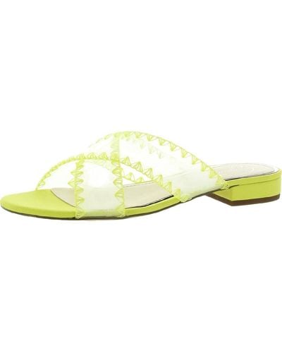 Jessica Simpson Cabrie Flat Sandal Clear/citron 9.5 - Yellow