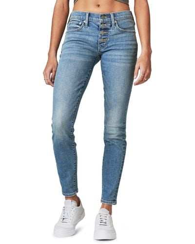 Lucky Brand Womens Drew Mom Jean High Rise Light Wash Button Fly 4