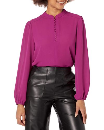 Nanette Lepore Womens Elegant Covered Button - Purple