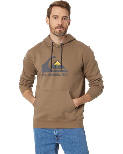 Quiksilver Big Logo Hood Pullover Hoodie Sweatshirt - Brown