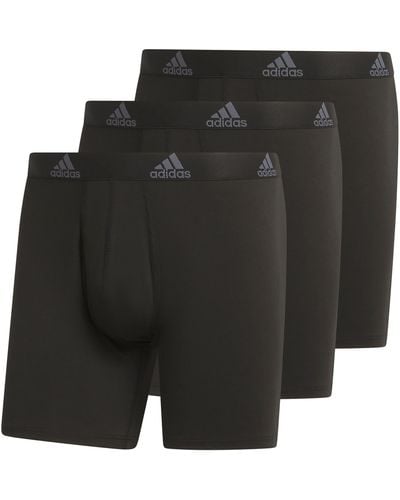 adidas Big & Tall Performance Stretch Cotton Boxer Brief Underwear - Black