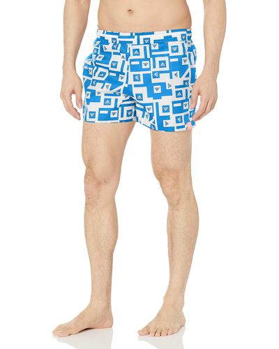 adidas Standard Length Graphic Swim Shorts - Blue