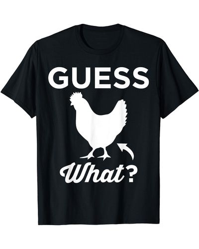 Guess What? Chicken Butt Graphic Gift T-shirt - Blue