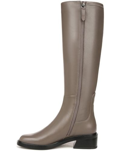 Franco Sarto S Giselle Wide Calf Flat Tall Boot Shadow Gray Stretch Leather 5.5 M - Brown