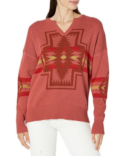 Pendleton Graphic Cotton Pullover - Red