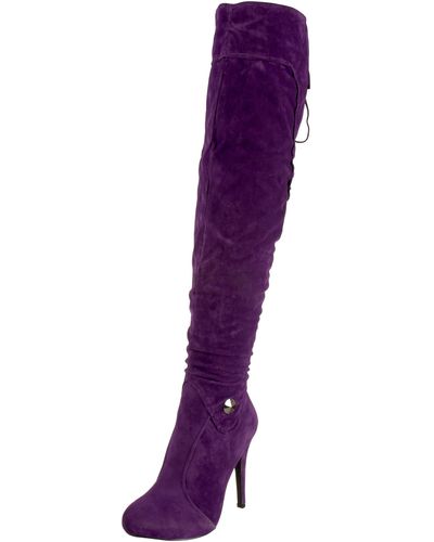 N.y.l.a. Feliciana Boot,purple Suede,8 M Us