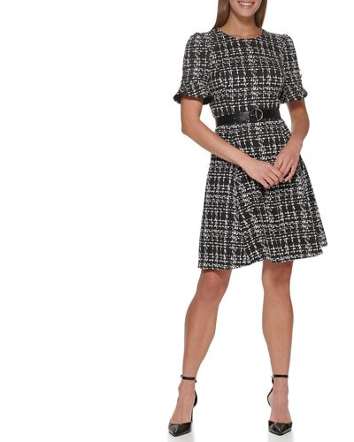Dkny Women's Black Ruffled Fit Flare Evening Dress Size 10 main image 1