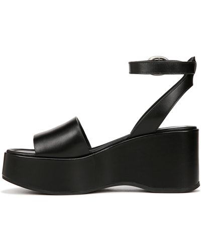Vince S Phillipa Platform Ankle Strap Sandals Black Leather 8 M