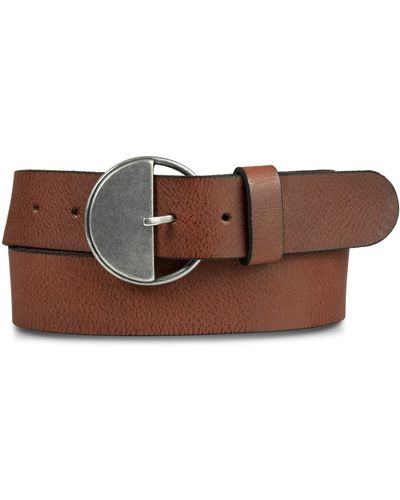 Lucky Brand Leather Bold Fashion Statement Belts - Brown