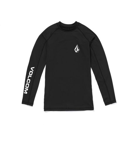 Volcom Standard Solid Upf 50+ Long Sleeve Rashguard - Black