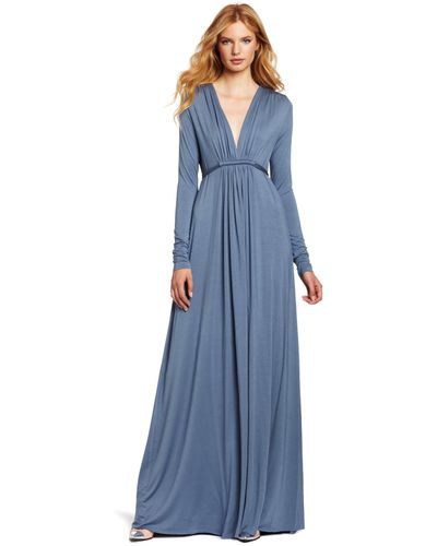 Rachel Pally Long Sleeve Full Length Caftan Dress - Blue