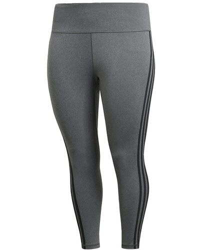 adidas Believe This 2.0 Aeroready 3-stripes 7/8 Workout Training Yoga Pants Leggings - Gray