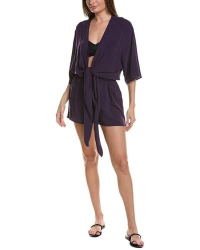 Vince Camuto Standard Convertible Tie Cover Up - Blue