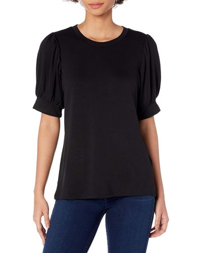 Daily Ritual Supersoft Terry Puff-sleeve Top - Black