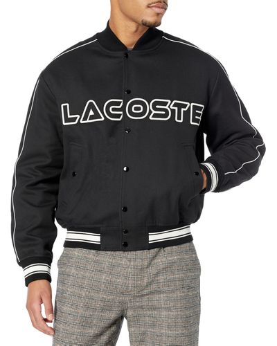 Lacoste Logo Varsity Jacket - Black