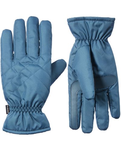 Isotoner Sleekheat Gloves With Gathered Wrist - Blue