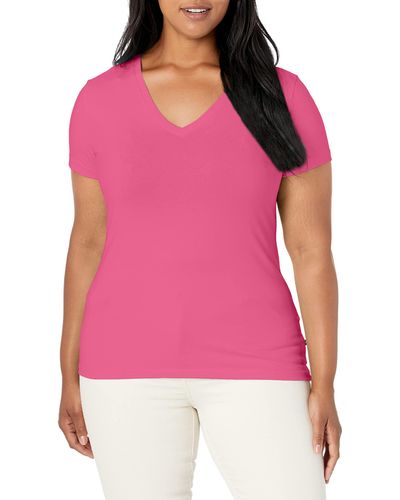 Nautica Womens Easy Comfort V-neck Supersoft Stretch Cotton T-shirt T Shirt - Purple