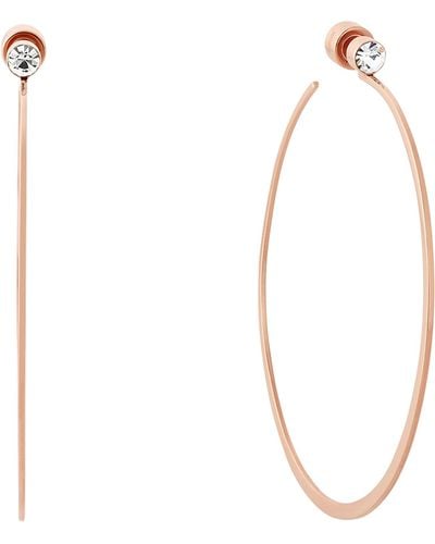 Michael Kors Silver tone Stainless Steel Whisper Hoop Earrings in