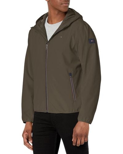 Tommy Hilfiger Big & Tall Hooded Performance Soft Shell Jacket - Gray