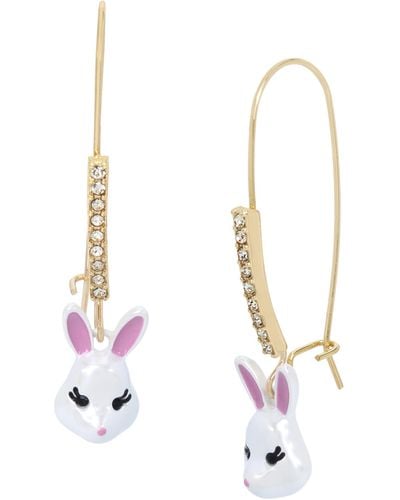 Betsey Johnson S Bunny Dangle Earrings - White
