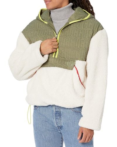 UGG Iggy Sherpa Half Zip Pullover - Natural