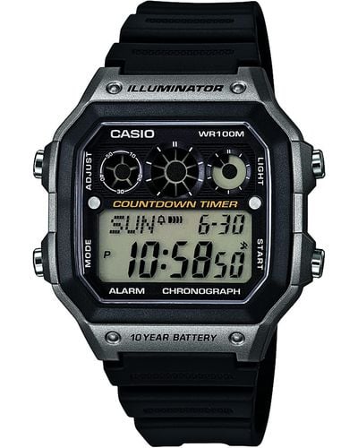 G-Shock Ae-1300wh-8avcf Illuminator Digital Display Quartz Black Watch