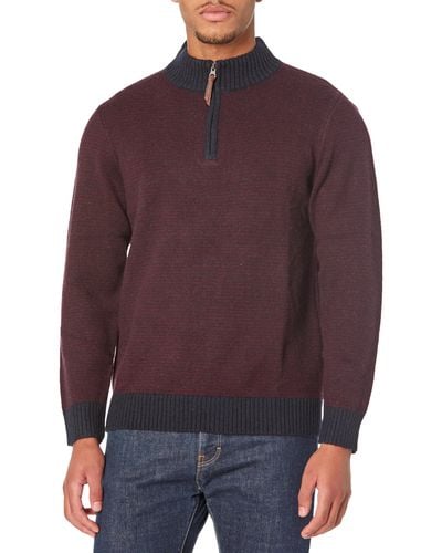 Pendleton Shetland Wool Half Zip Sweater - Purple
