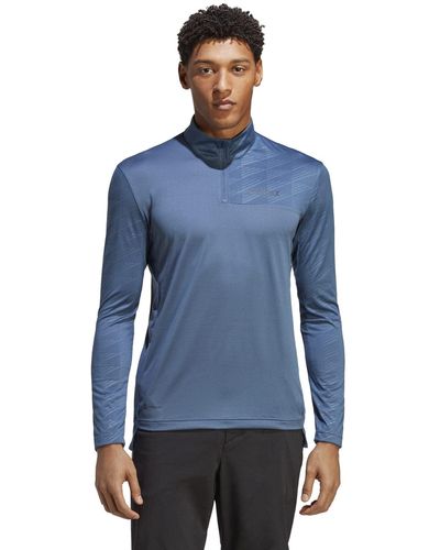 adidas Terrex Multi Half Zip Long-sleeve T-shirt in Blue for Men | Lyst