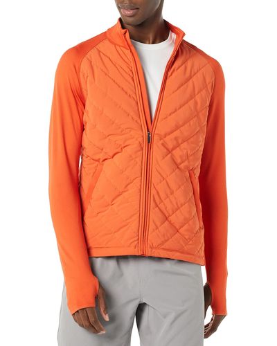 Amazon Essentials Slim Fit Performance Stretch Quilted Active Jacket - Orange