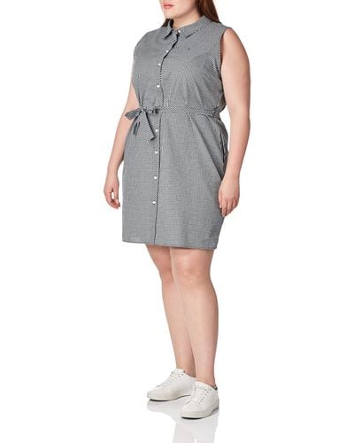 Kensie Tommy Hilfiger Sleeveless Shirt Dress - Gray