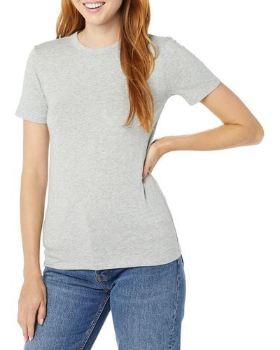 Amazon Essentials Perfektes kurzärmliges T-Shirt - Weiß