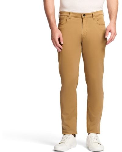 Izod S Saltwater Stretch Twill 5 Pocket Straight Fit Chino Casual Pants - Natural