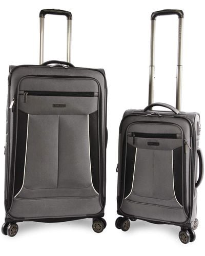 Perry Ellis Luggage Viceroy 2 Piece Set Expandable Suitcase With Spinner Wheels - Black