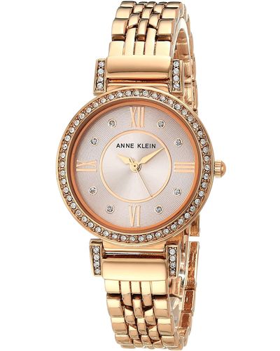 Anne Klein Premium Crystal Accented Bracelet Watch - Pink
