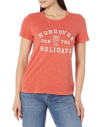 Lucky Brand Hungover For The Holidays Classic Crew Tee - Red
