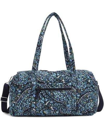 Vera Bradley Cotton Medium Travel Duffel Bag - Blue