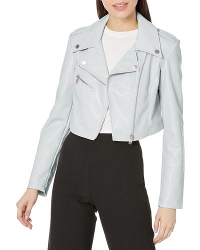 Guess Rochelle Faux Leather Biker Jacket - Grey