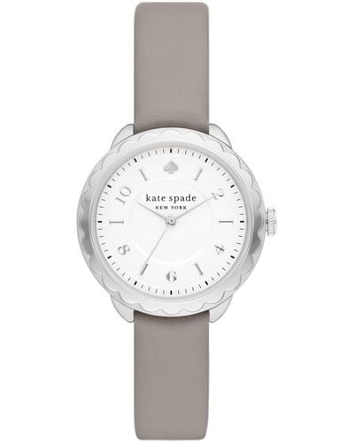 Kate Spade Morningside Three-hand Gray Leather Watch - White
