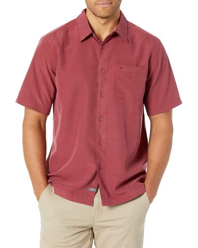Quiksilver Centinela 4 Button Up Comfort Fit Short-sleeve Pocket Shirt - Red