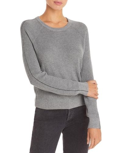 Splendid Long Sleeve Cashmere Blend Pullover Popstitch Sweater - Gray