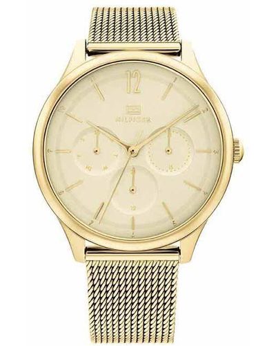 Tommy Hilfiger Quartz Watch With Gold Plated Steel Strap - Metallic