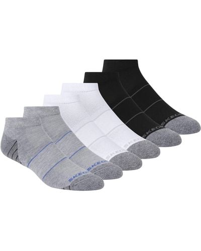 Skechers Mens 6 Pack Low Cut Work Socks - Gray