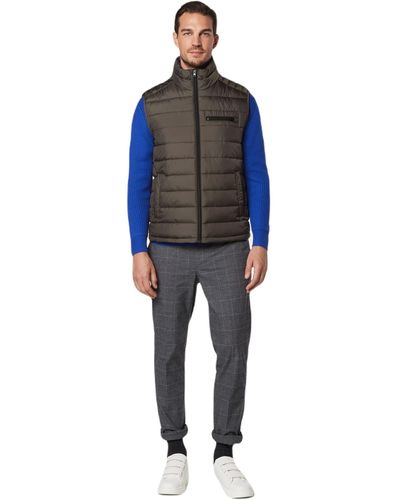 Andrew Marc Short Water Resistant Gershwin Vest Packable Jacket - Blue