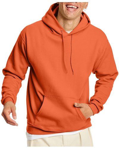 Hanes Pullover Ecosmart Hooded Sweatshirt - Orange