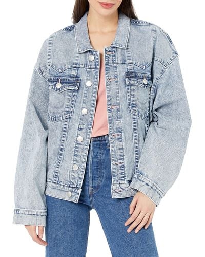 True Religion Stacked Hs Oversized Jimmy Jkt Jean Jacket - Blue