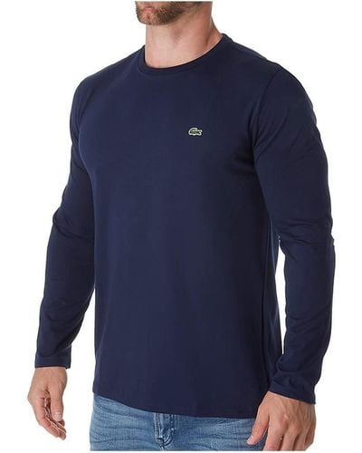 Lacoste Long Sleeve Jersey Pima Regular Fit Crewneck T-shirt - Blue